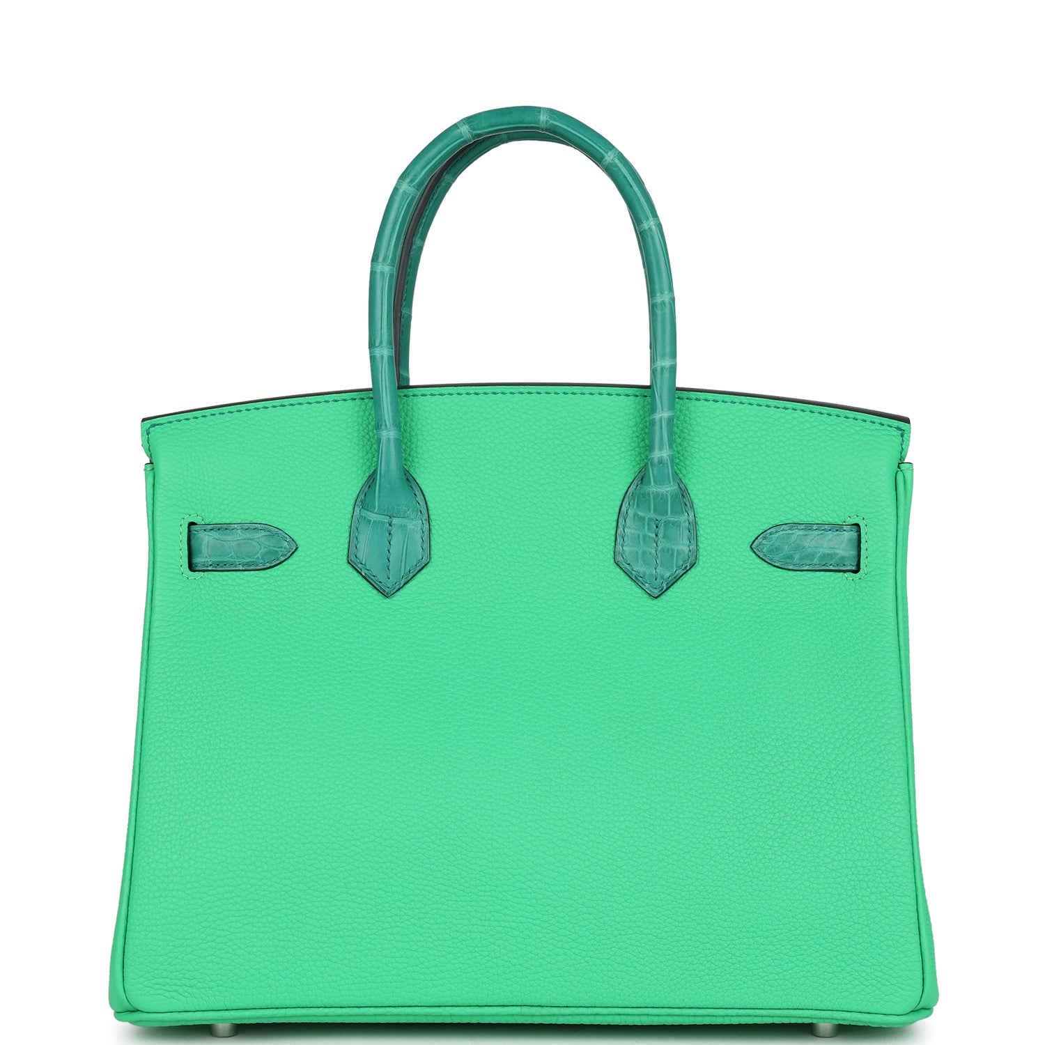 Birkin 30 Vert Comics Togo and Vert Jade Niloticus Crocodile Touch Palladium Hardware Bag
