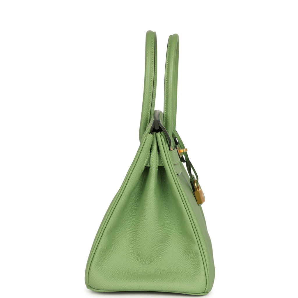 Birkin 30 Vert Criquet Epsom Gold Hardware Bag