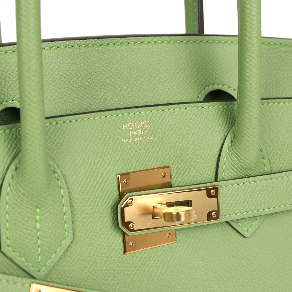 Birkin 30 Vert Criquet Epsom Gold Hardware Bag