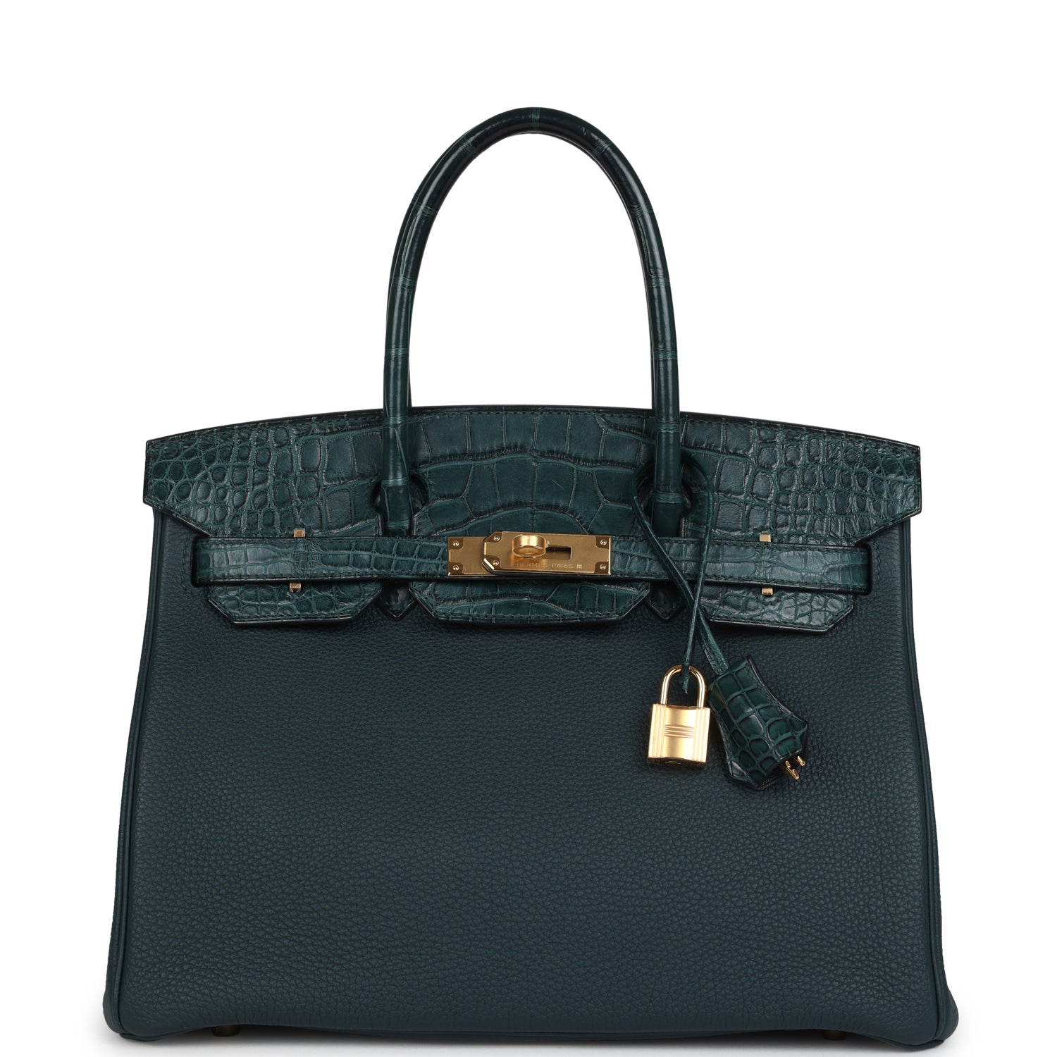 Birkin 30 Vert Cypress Togo and Matte Alligator Touch Gold Hardware Bag