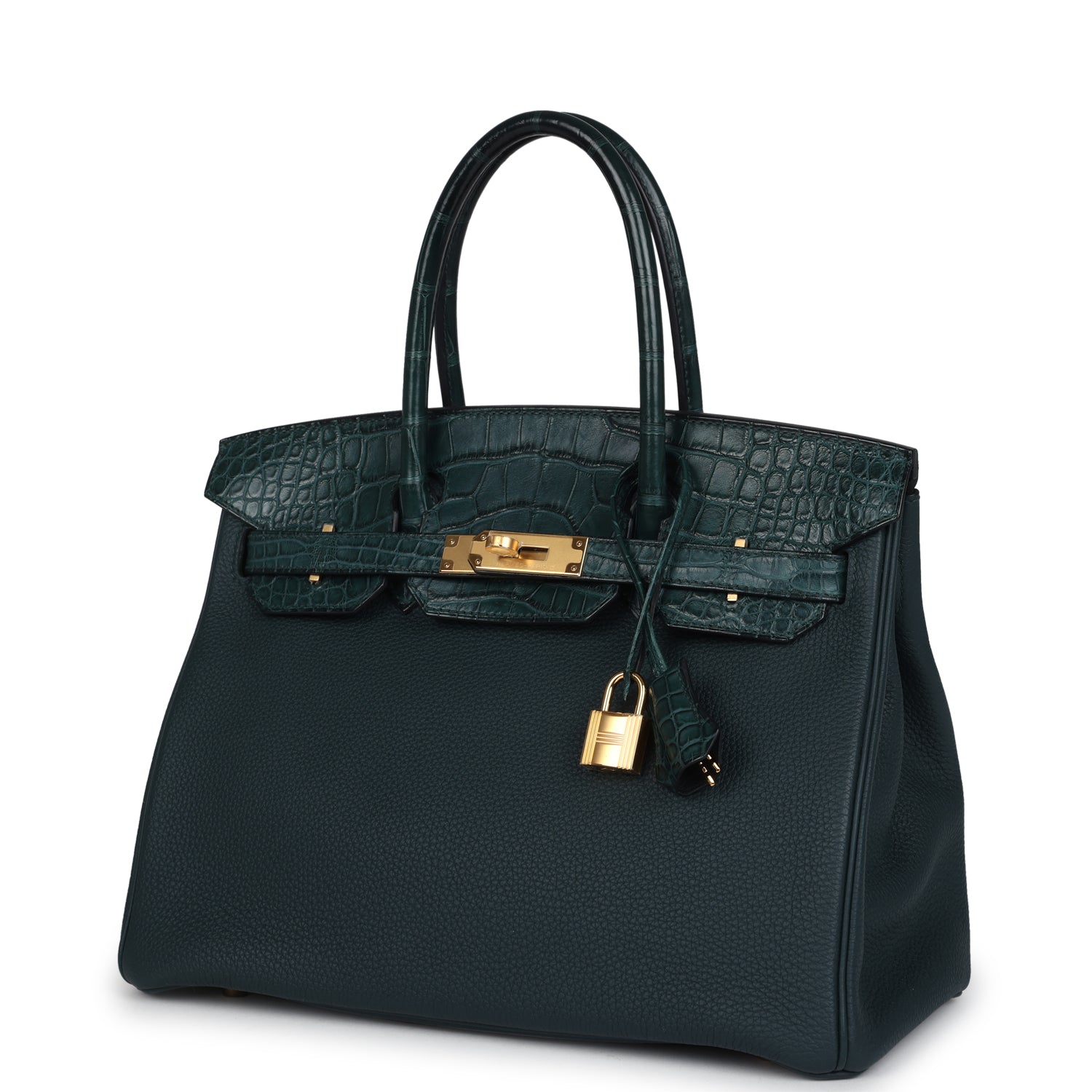 Birkin 30 Vert Cypress Togo and Matte Alligator Touch Gold Hardware Bag
