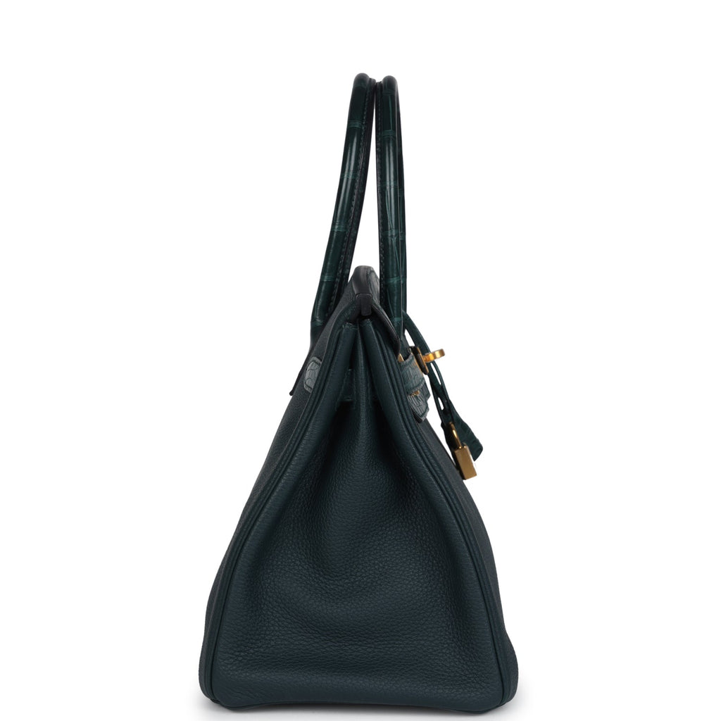 Birkin 30 Vert Cypress Togo and Matte Alligator Touch Gold Hardware Bag
