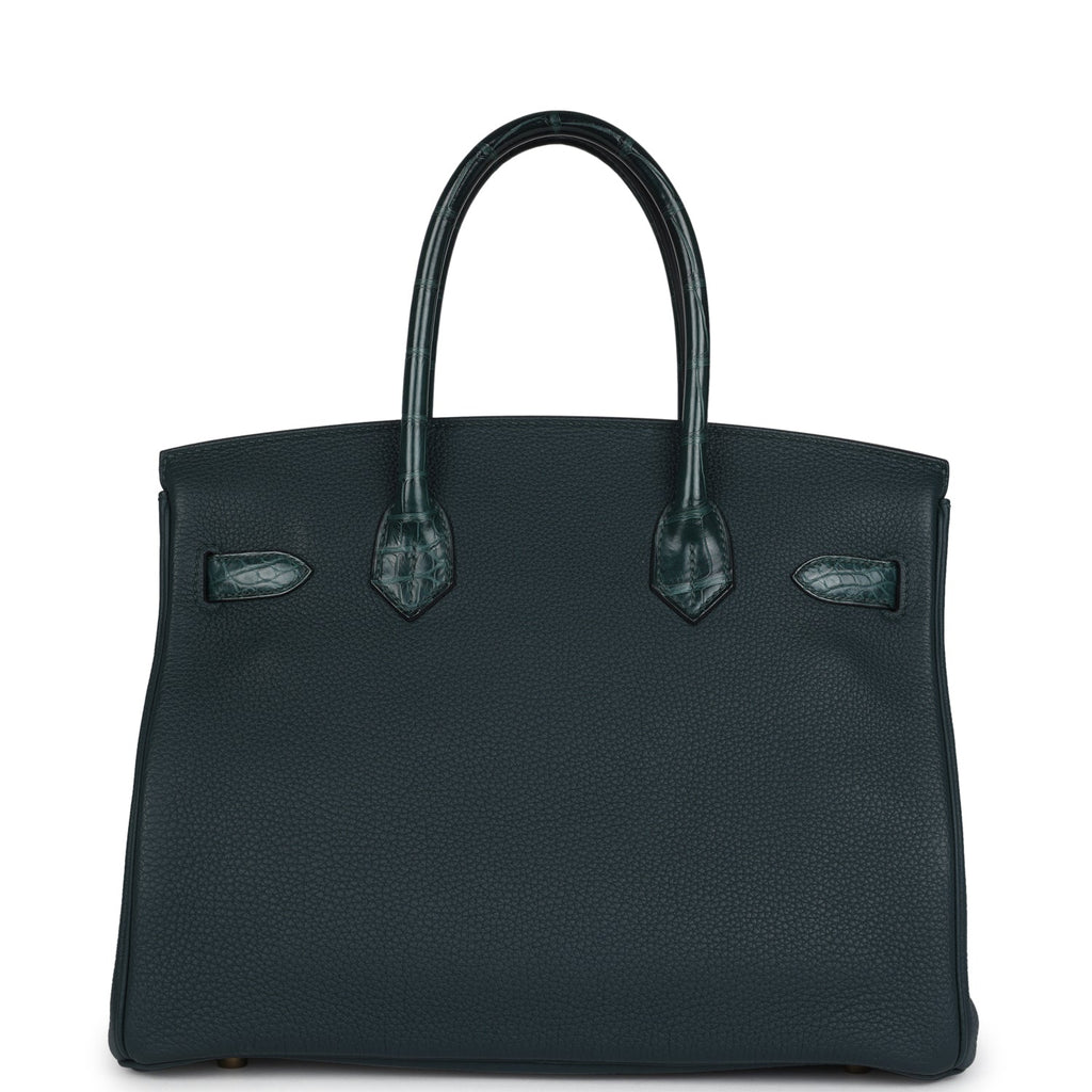 Birkin 30 Vert Cypress Togo and Matte Alligator Touch Gold Hardware Bag