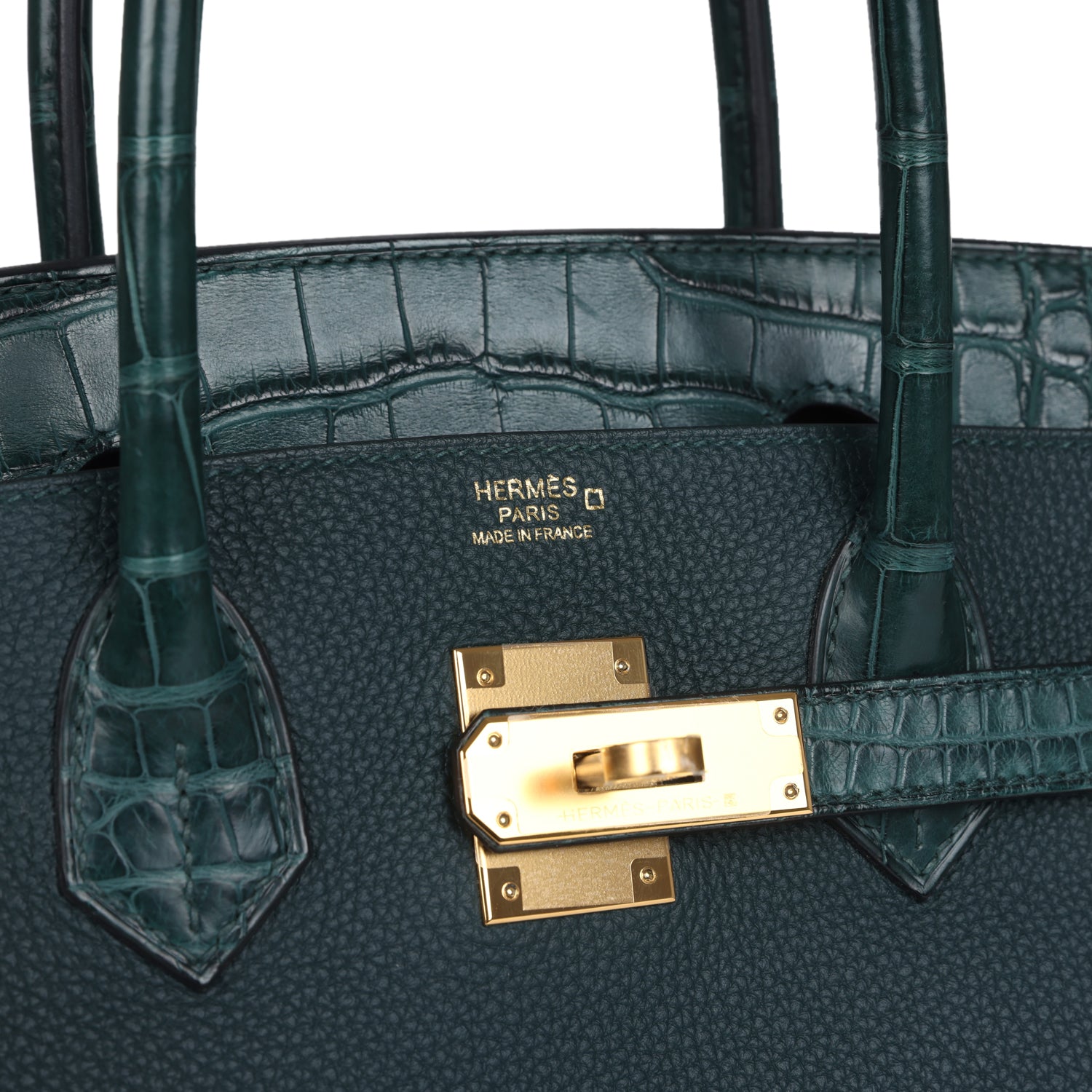 Birkin 30 Vert Cypress Togo and Matte Alligator Touch Gold Hardware Bag