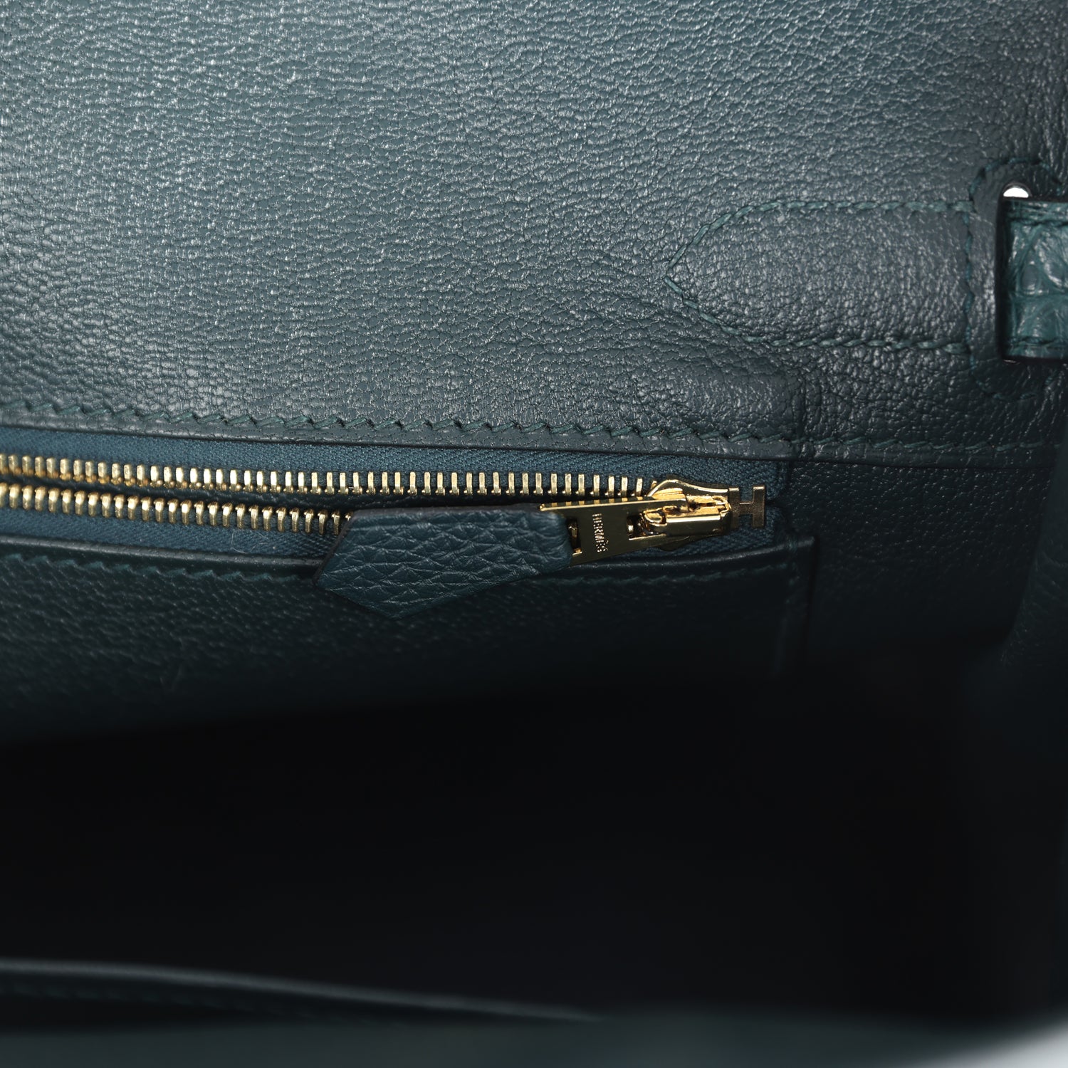 Birkin 30 Vert Cypress Togo and Matte Alligator Touch Gold Hardware Bag