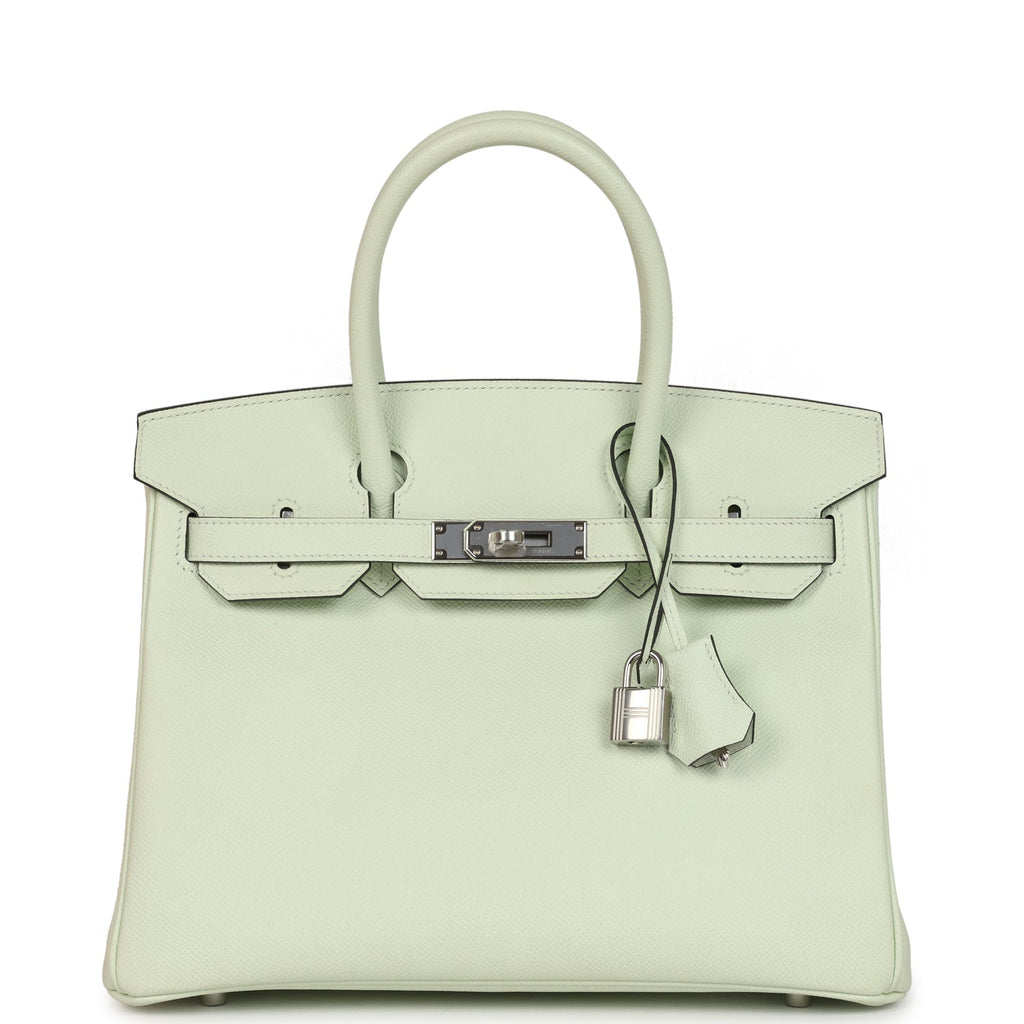Birkin 30 Vert Fizz Epsom Palladium Hardware Bag