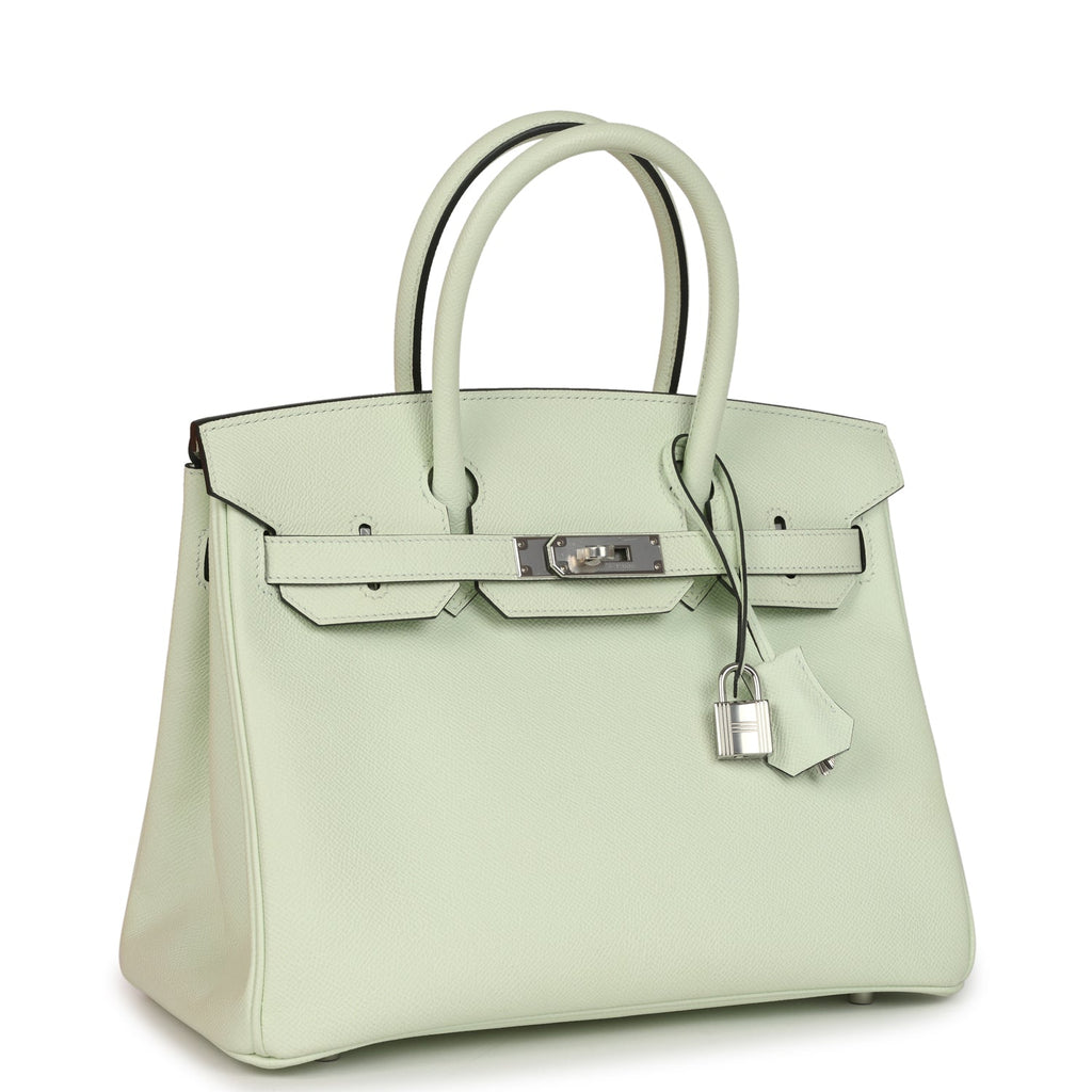 Birkin 30 Vert Fizz Epsom Palladium Hardware Bag
