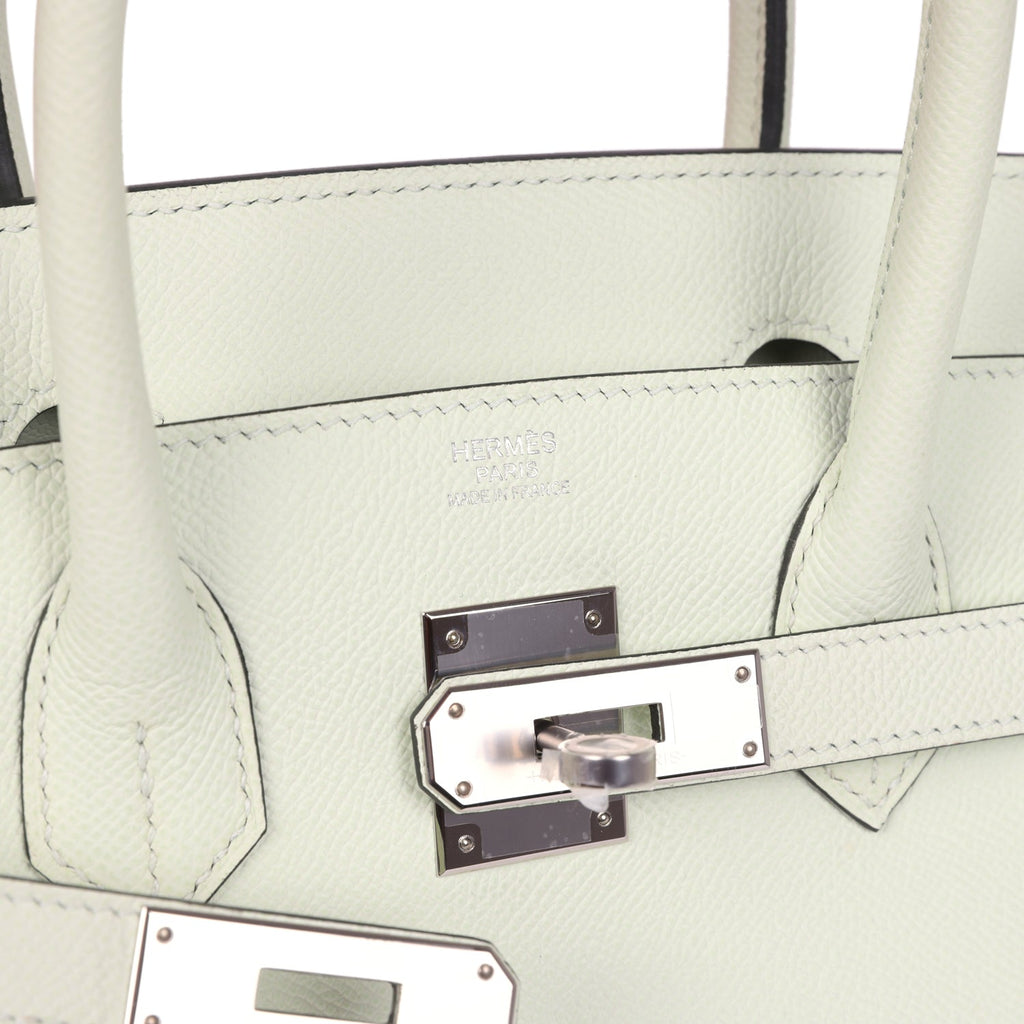 Birkin 30 Vert Fizz Epsom Palladium Hardware Bag