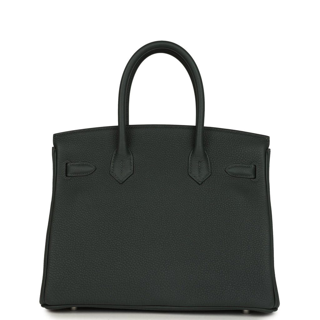 Birkin 30 Vert Fonce Togo Palladium Hardware Bag
