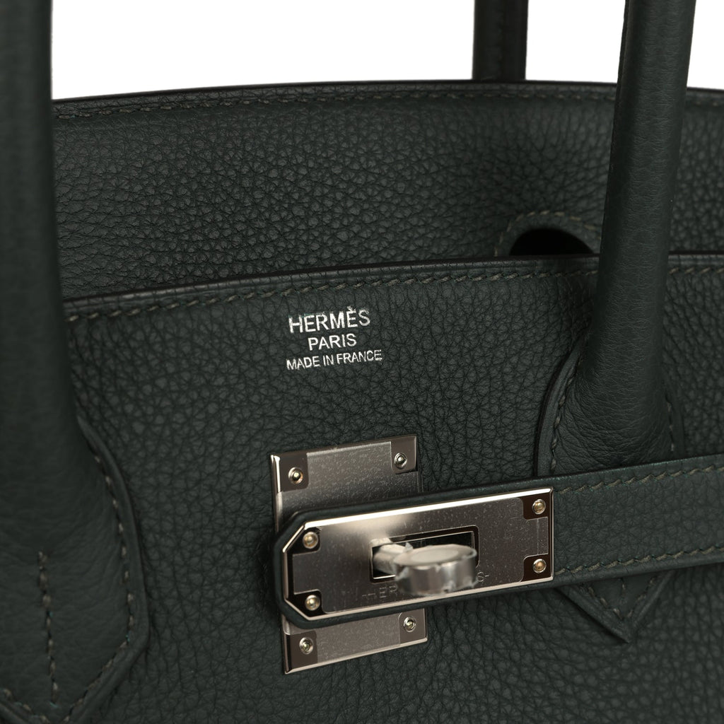 Birkin 30 Vert Fonce Togo Palladium Hardware Bag