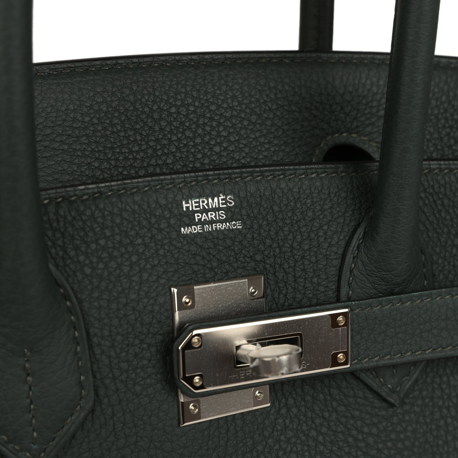 Birkin 30 Vert Fonce Togo Palladium Hardware Bag