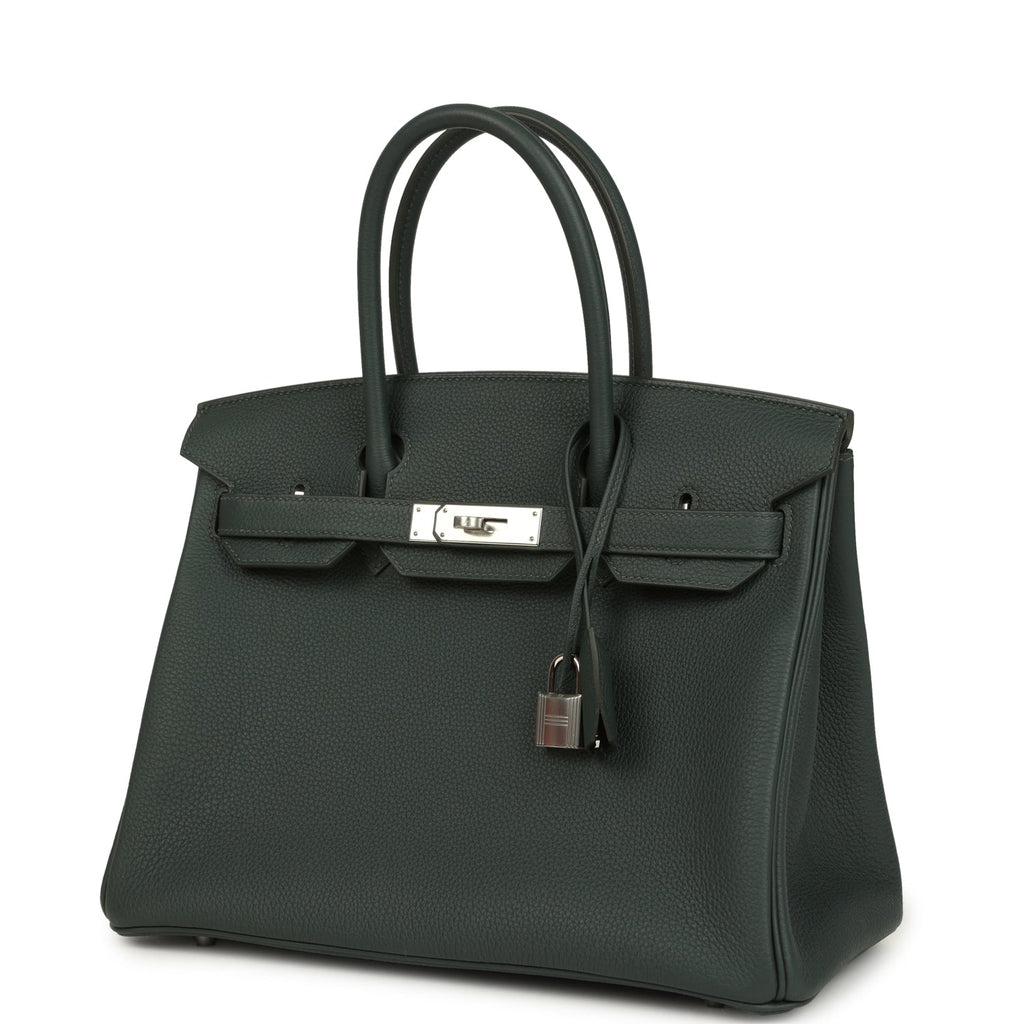 Birkin 30 Vert Mangrove Togo Palladium Hardware Bag