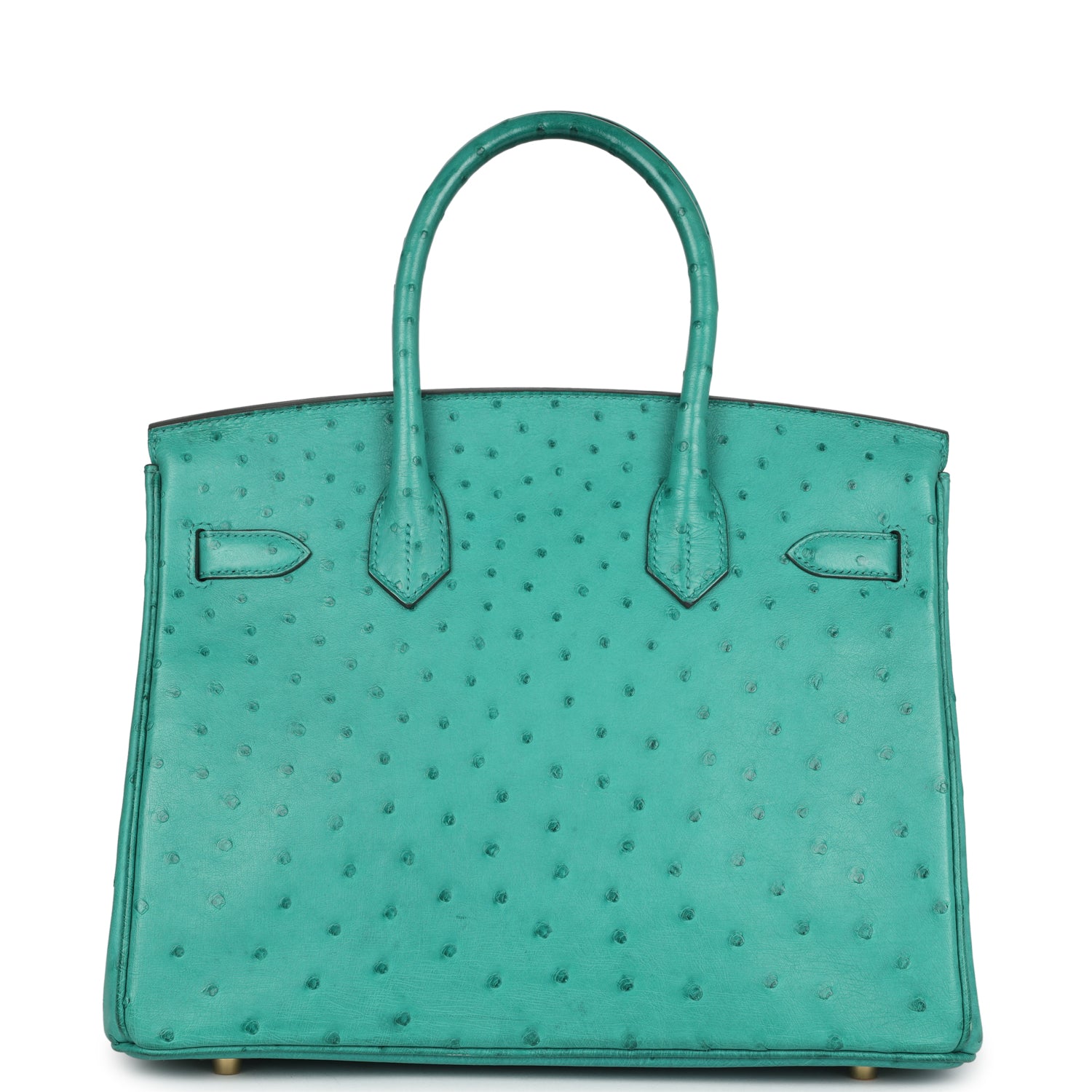 Birkin 30 Vert Verone Ostrich Gold Hardware Bag