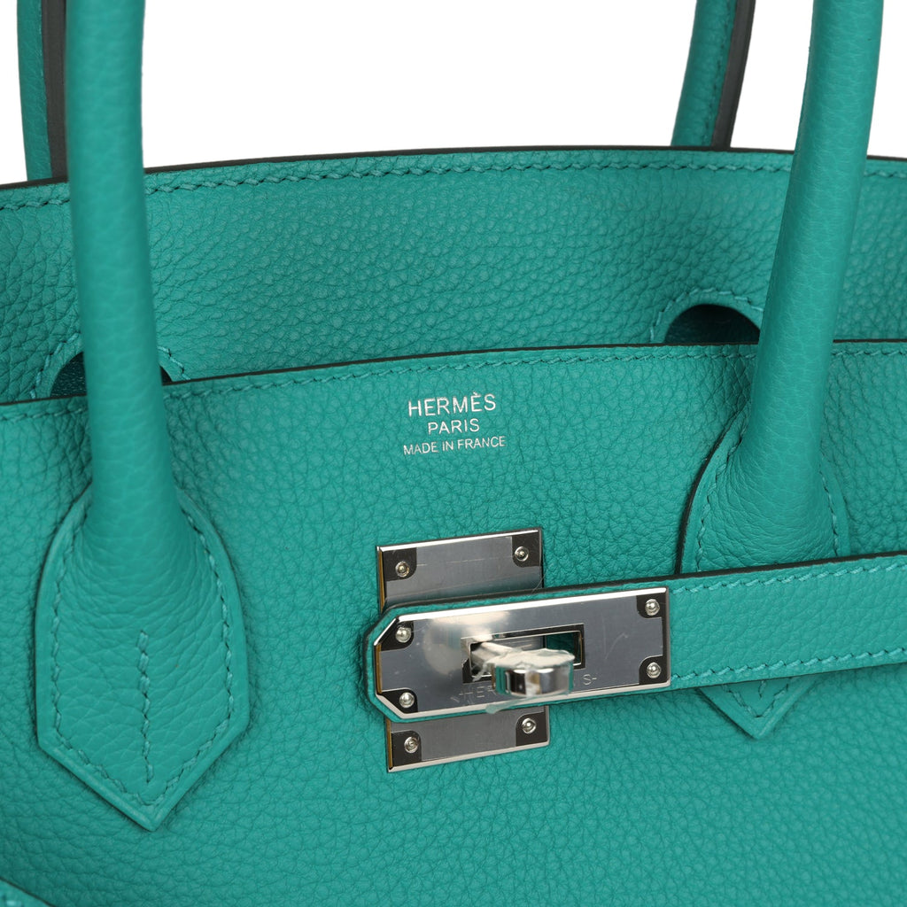 Birkin 30 Vert Verone Togo Palladium Hardware Bag