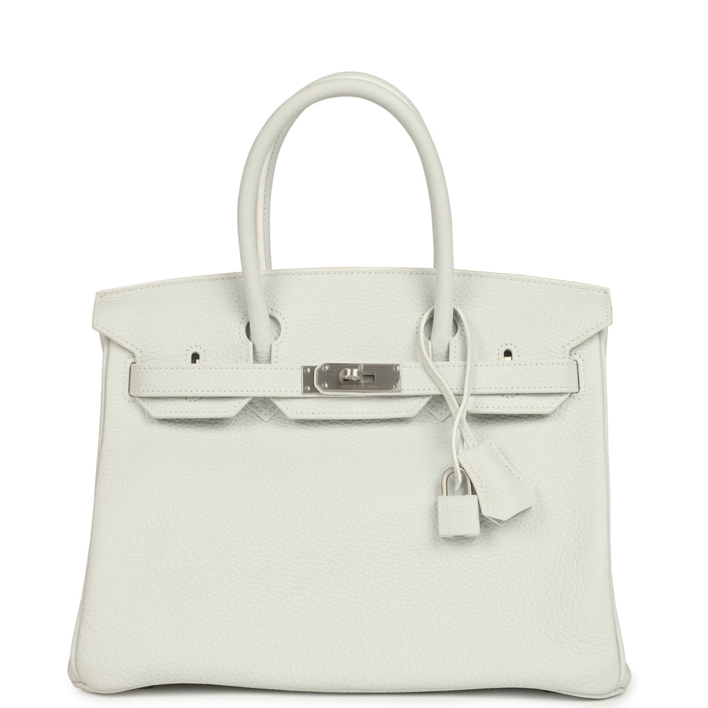 Birkin 30 White Clemence Brushed Palladium Hardware Bag