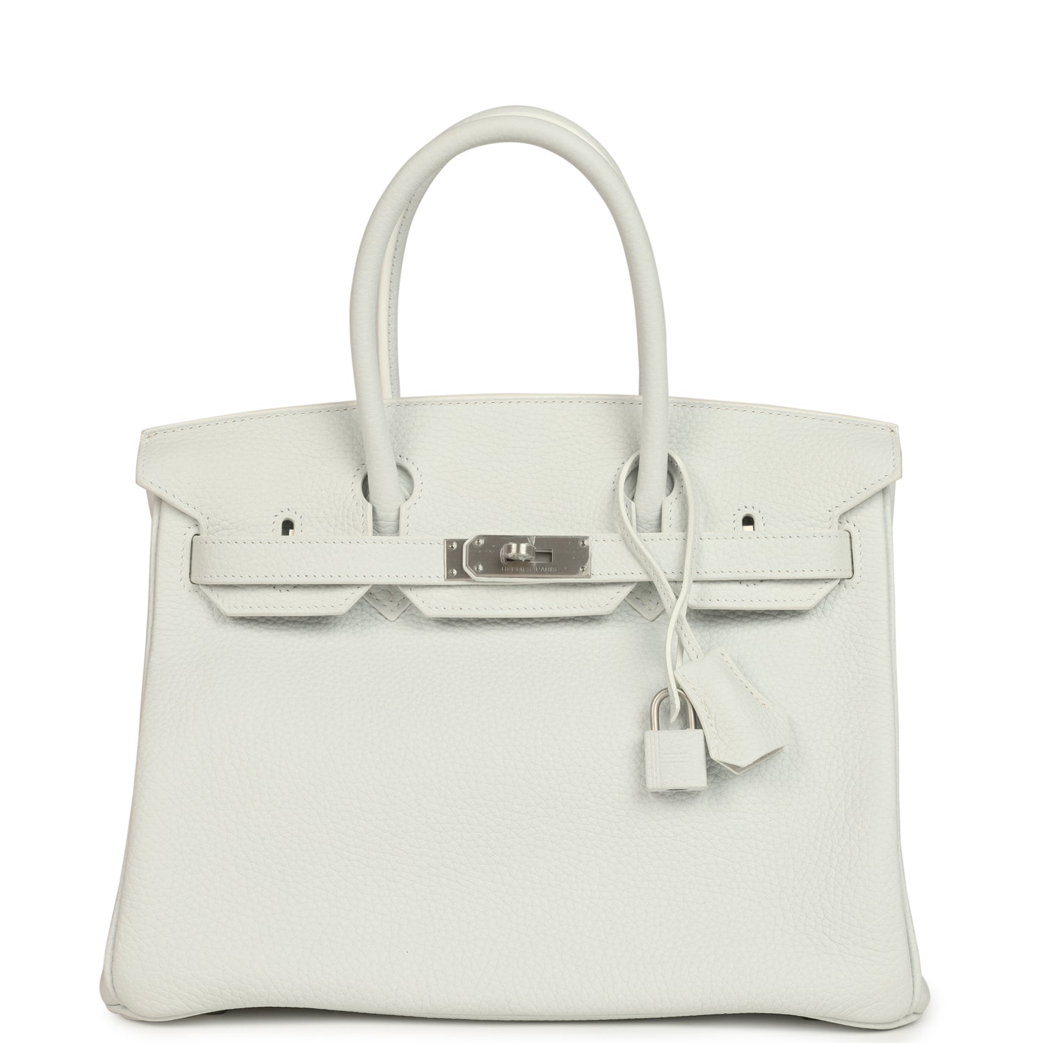 Birkin 30 White Clemence Brushed Palladium Hardware Bag