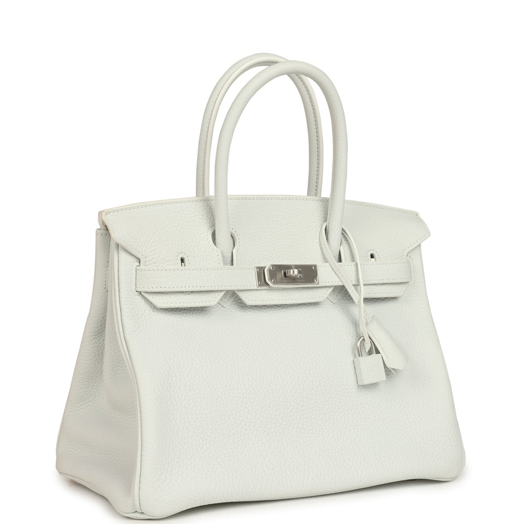 Birkin 30 White Clemence Brushed Palladium Hardware Bag