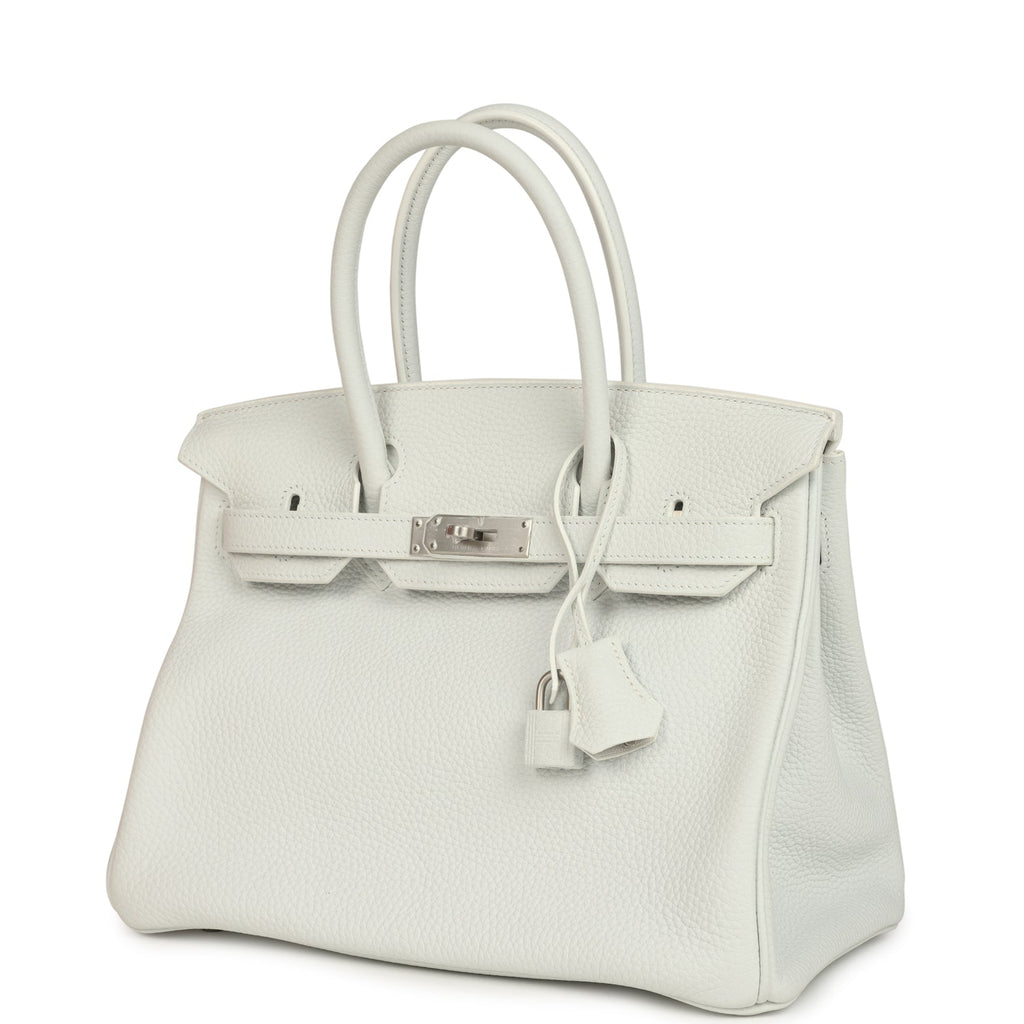 Birkin 30 White Clemence Brushed Palladium Hardware Bag