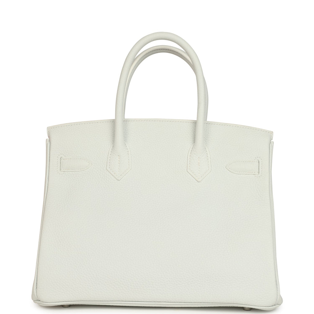 Birkin 30 White Clemence Brushed Palladium Hardware Bag