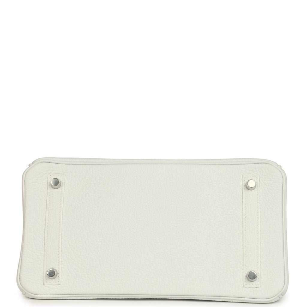 Birkin 30 White Clemence Brushed Palladium Hardware Bag
