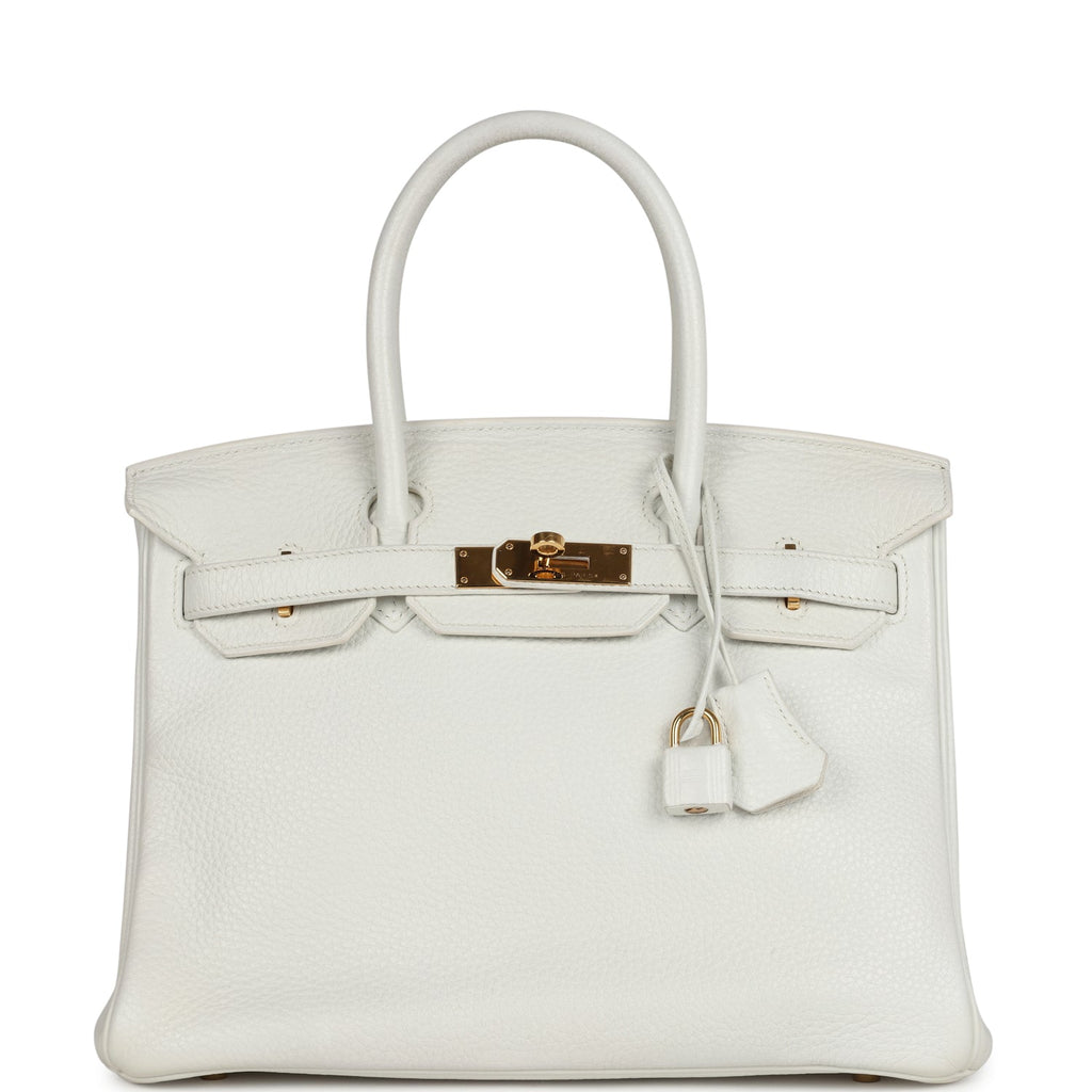 Birkin 30 White Clemence Gold Hardware Bag