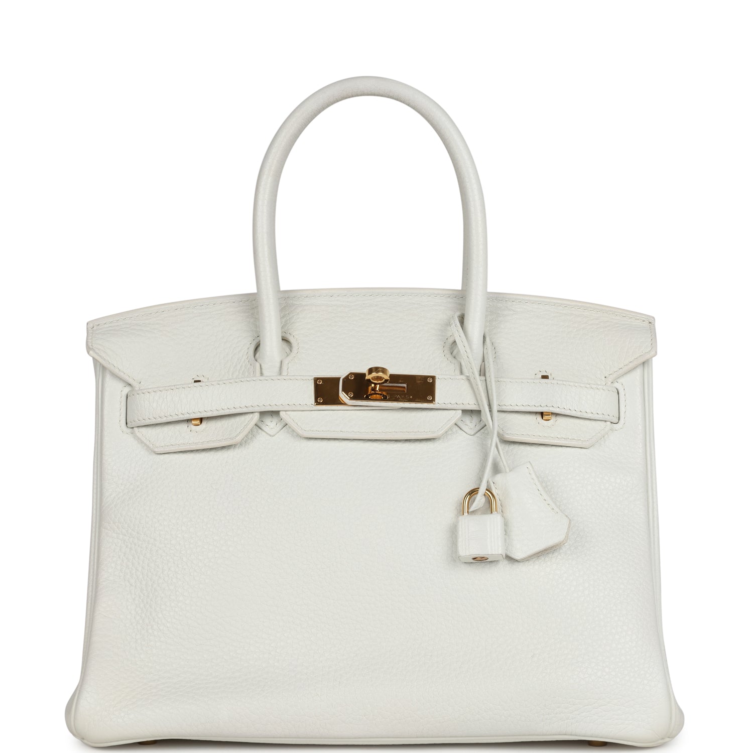 Birkin 30 White Clemence Gold Hardware Bag