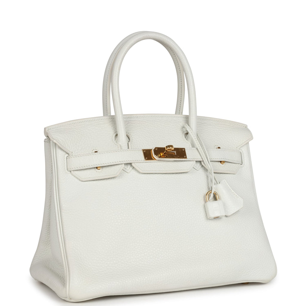 Birkin 30 White Clemence Gold Hardware Bag