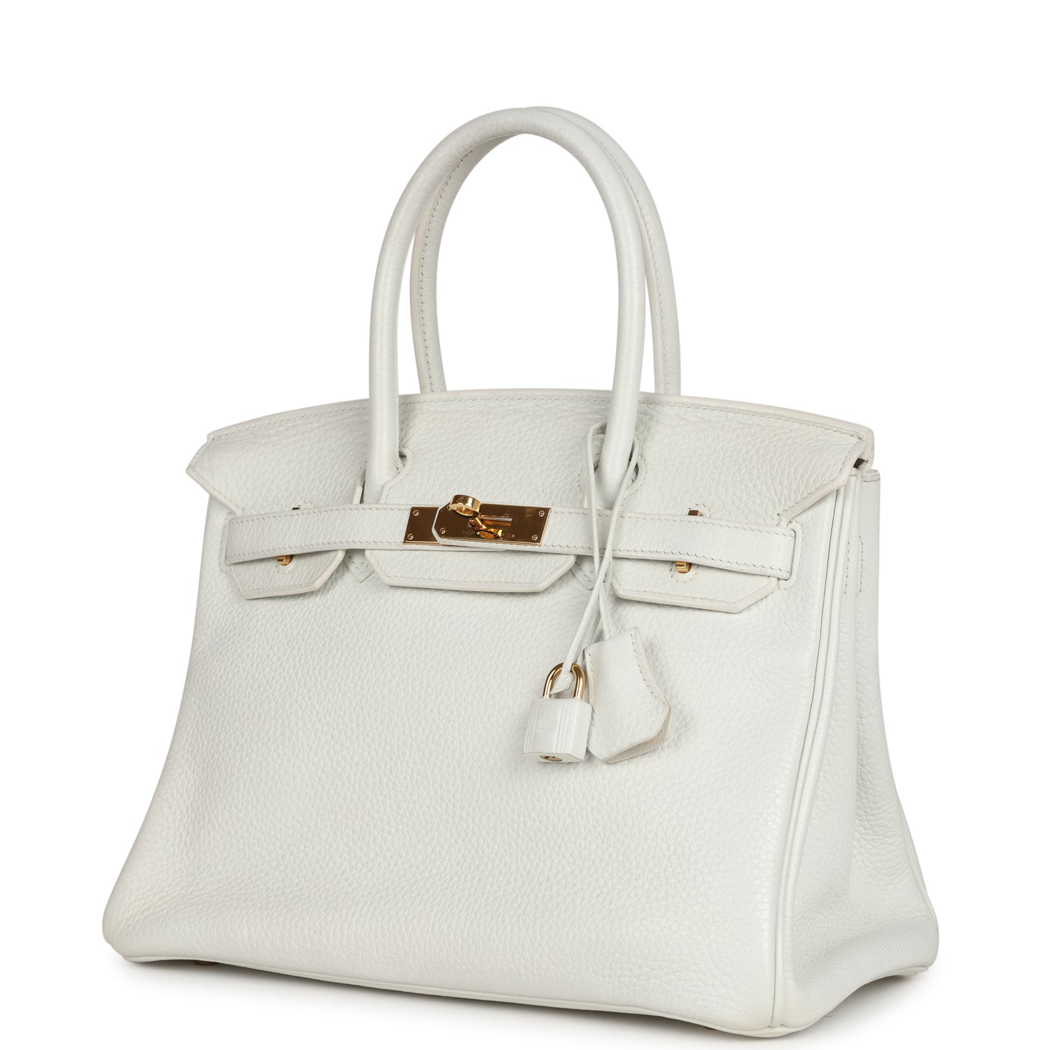 Birkin 30 White Clemence Gold Hardware Bag
