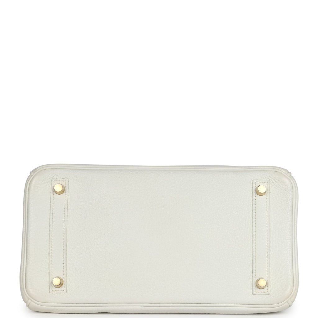 Birkin 30 White Clemence Gold Hardware Bag