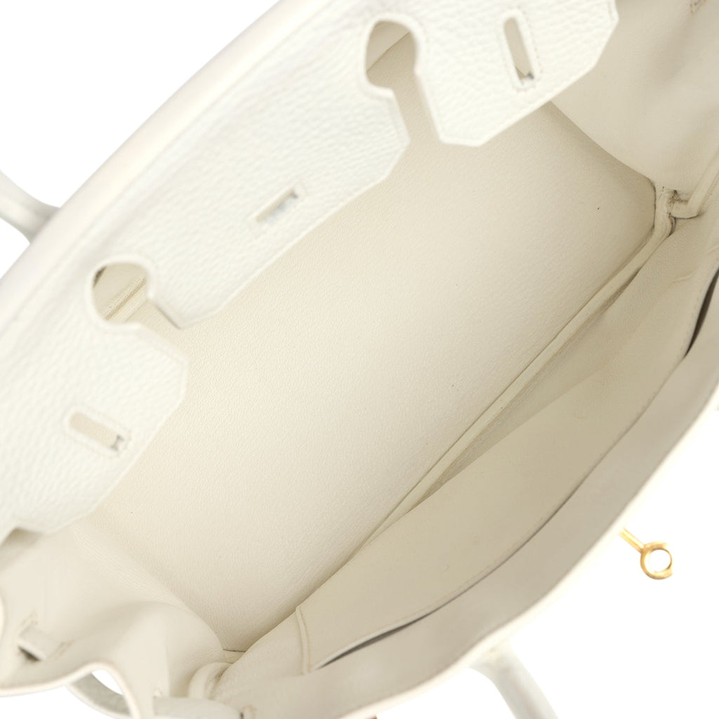 Birkin 30 White Clemence Gold Hardware Bag