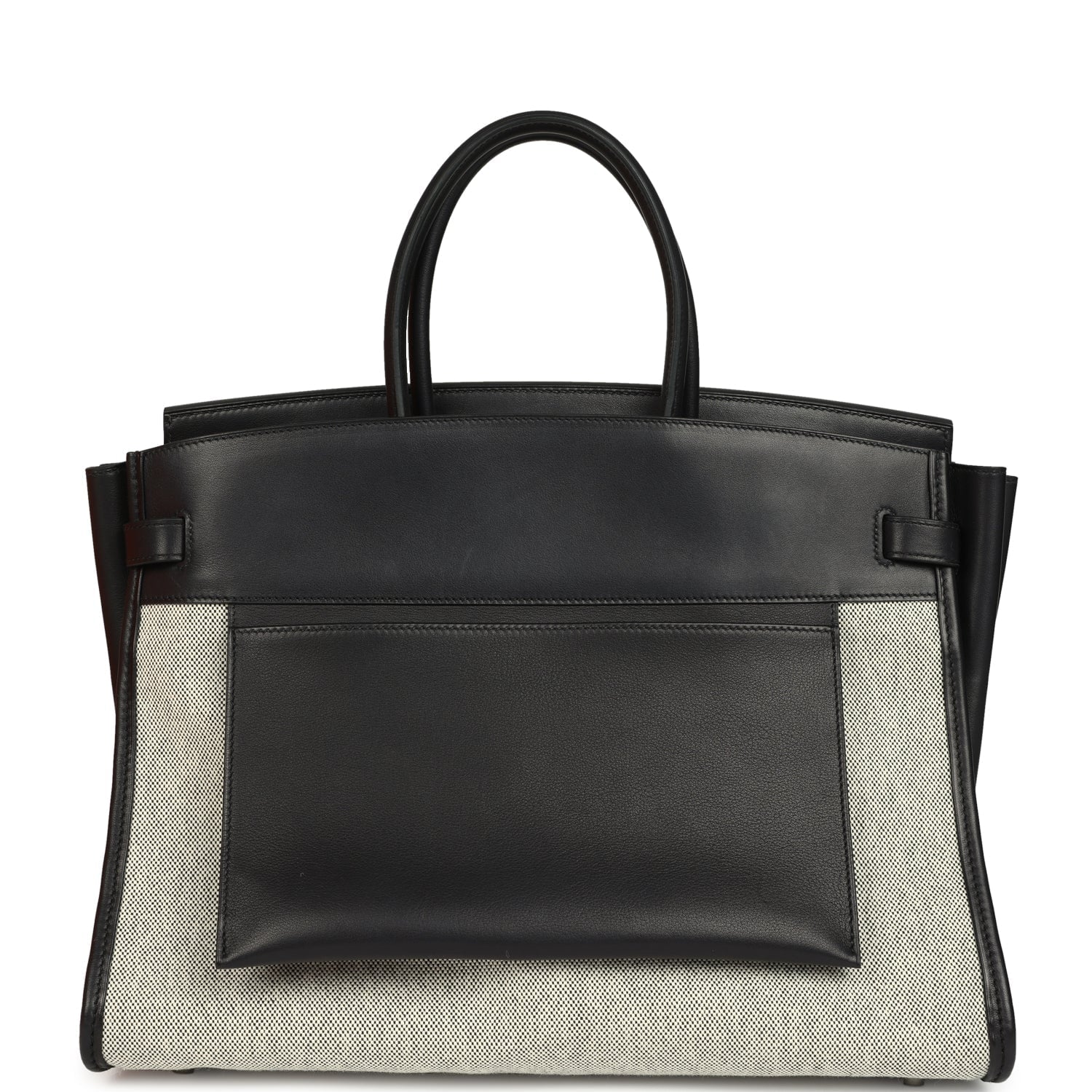 Birkin 35 A L'Envers Black-Ecru Toile H Canvas and Black Volupto Palladium Hardware