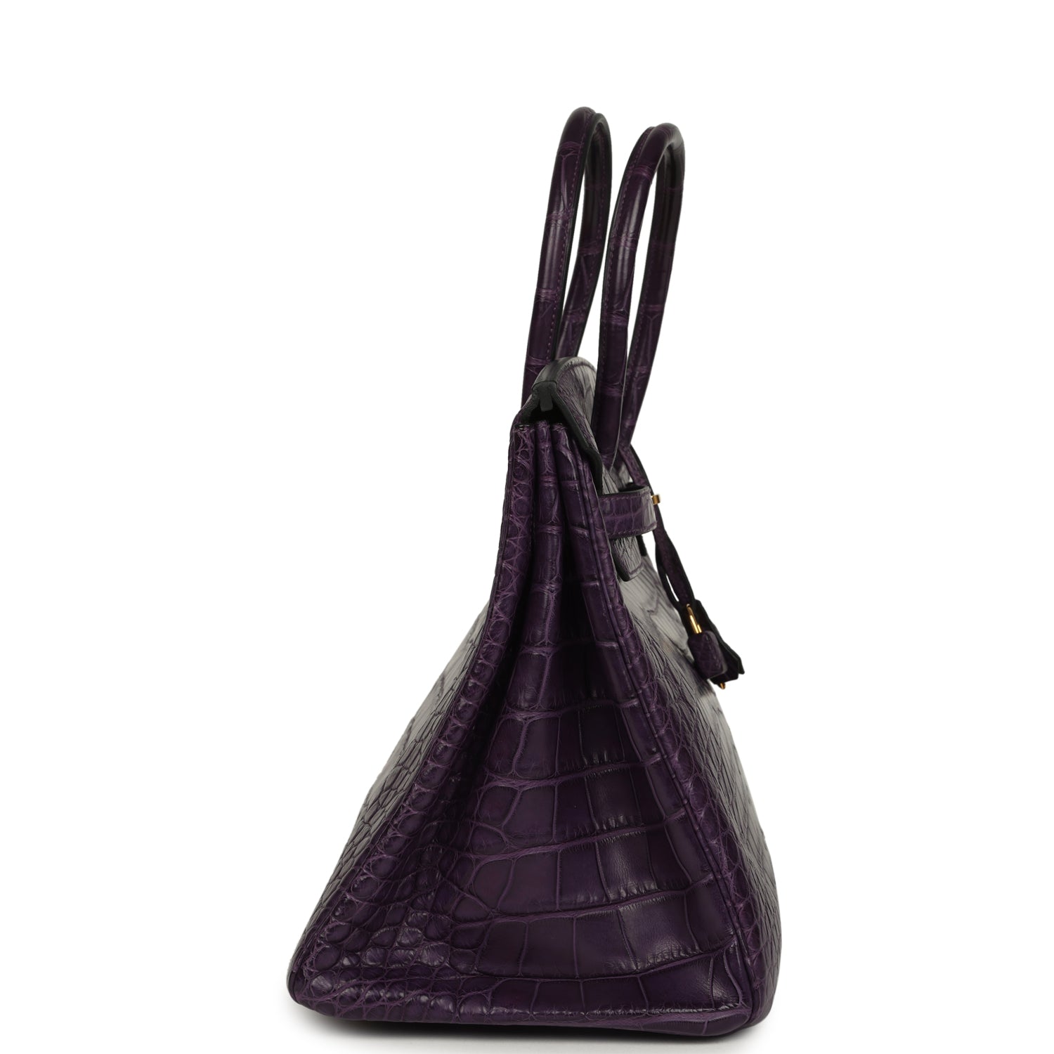 Birkin 35 Amethyst Matte Alligator Gold Hardware