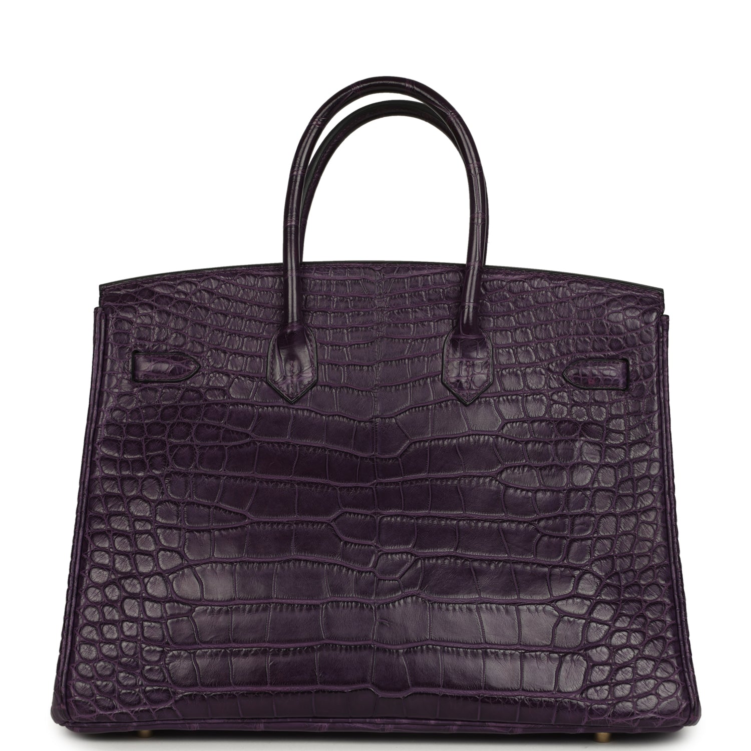 Birkin 35 Amethyst Matte Alligator Gold Hardware