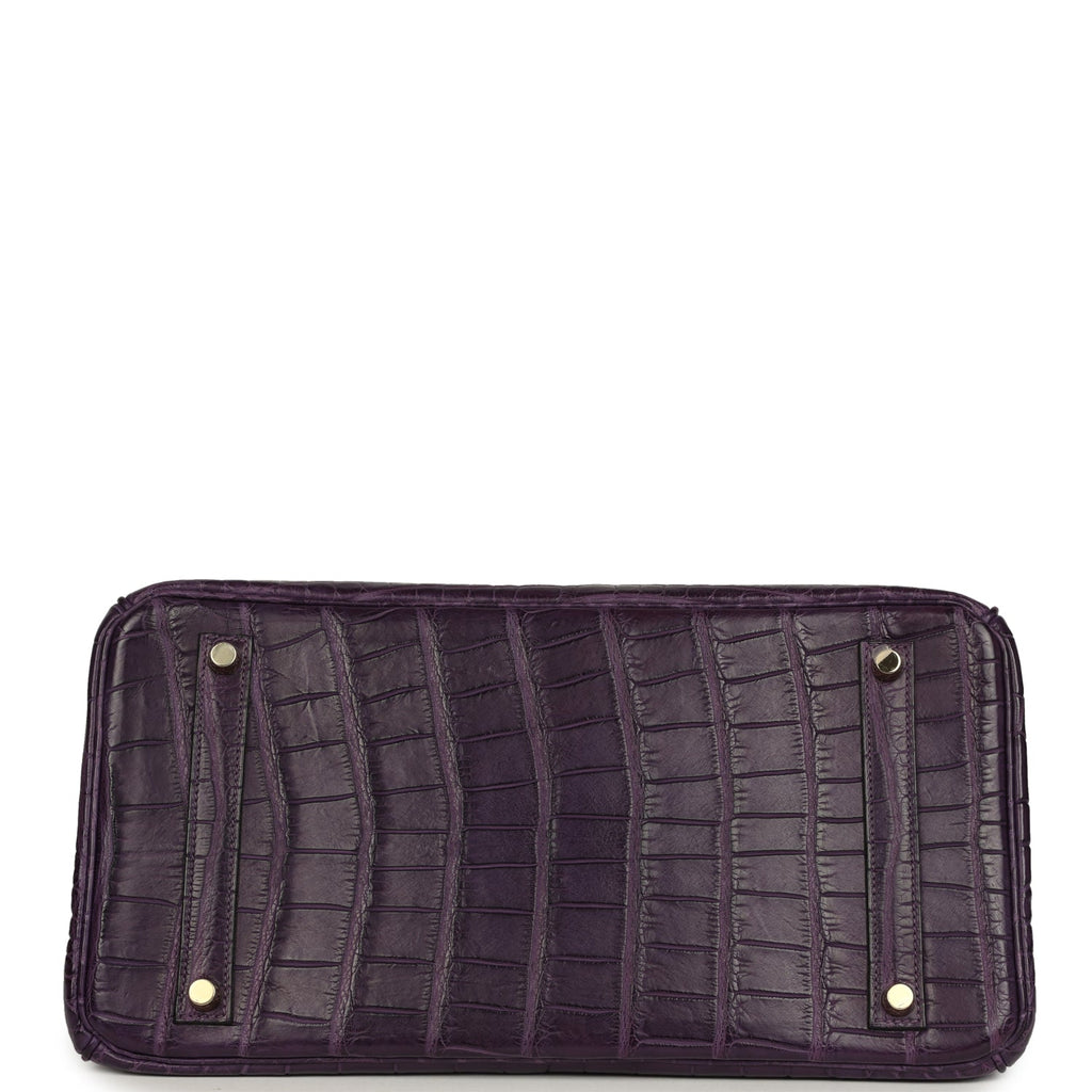 Birkin 35 Amethyst Matte Alligator Gold Hardware