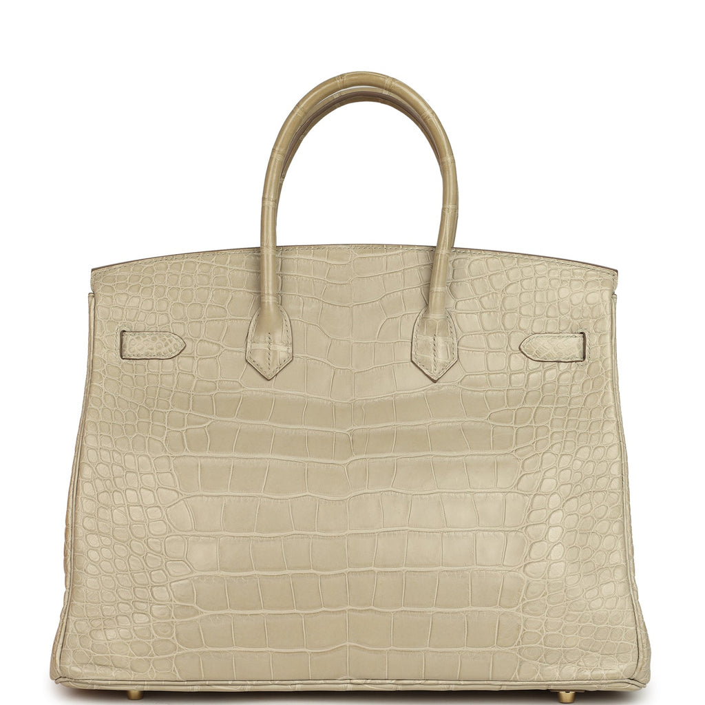 Birkin 35 Beton Matte Alligator Gold Hardware