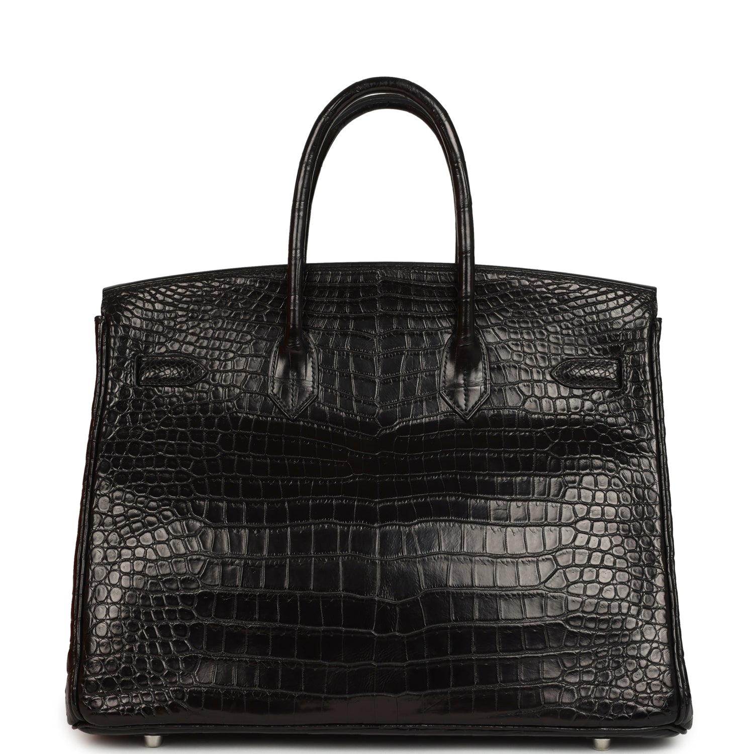 Birkin 35 Black Matte Porosus Crocodile Palladium Hardware