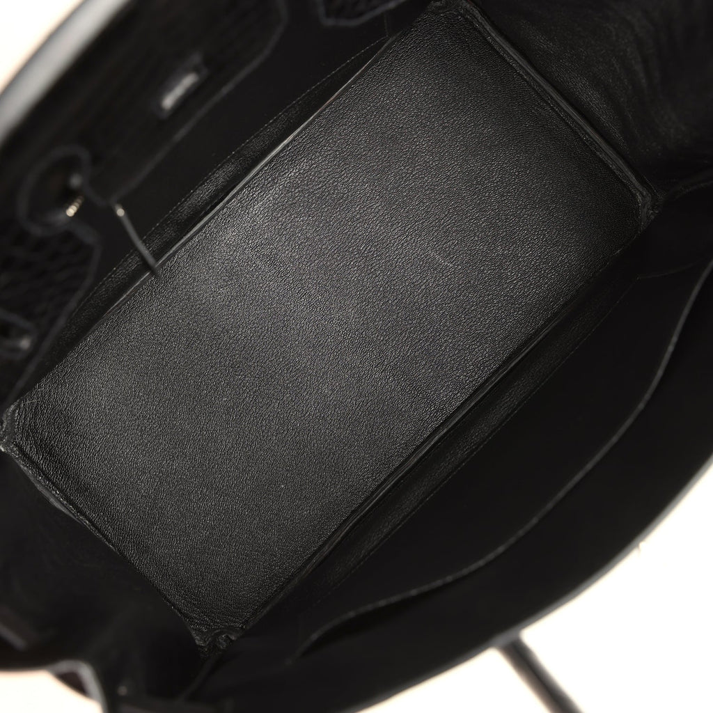 Birkin 35 Black Matte Porosus Crocodile Palladium Hardware