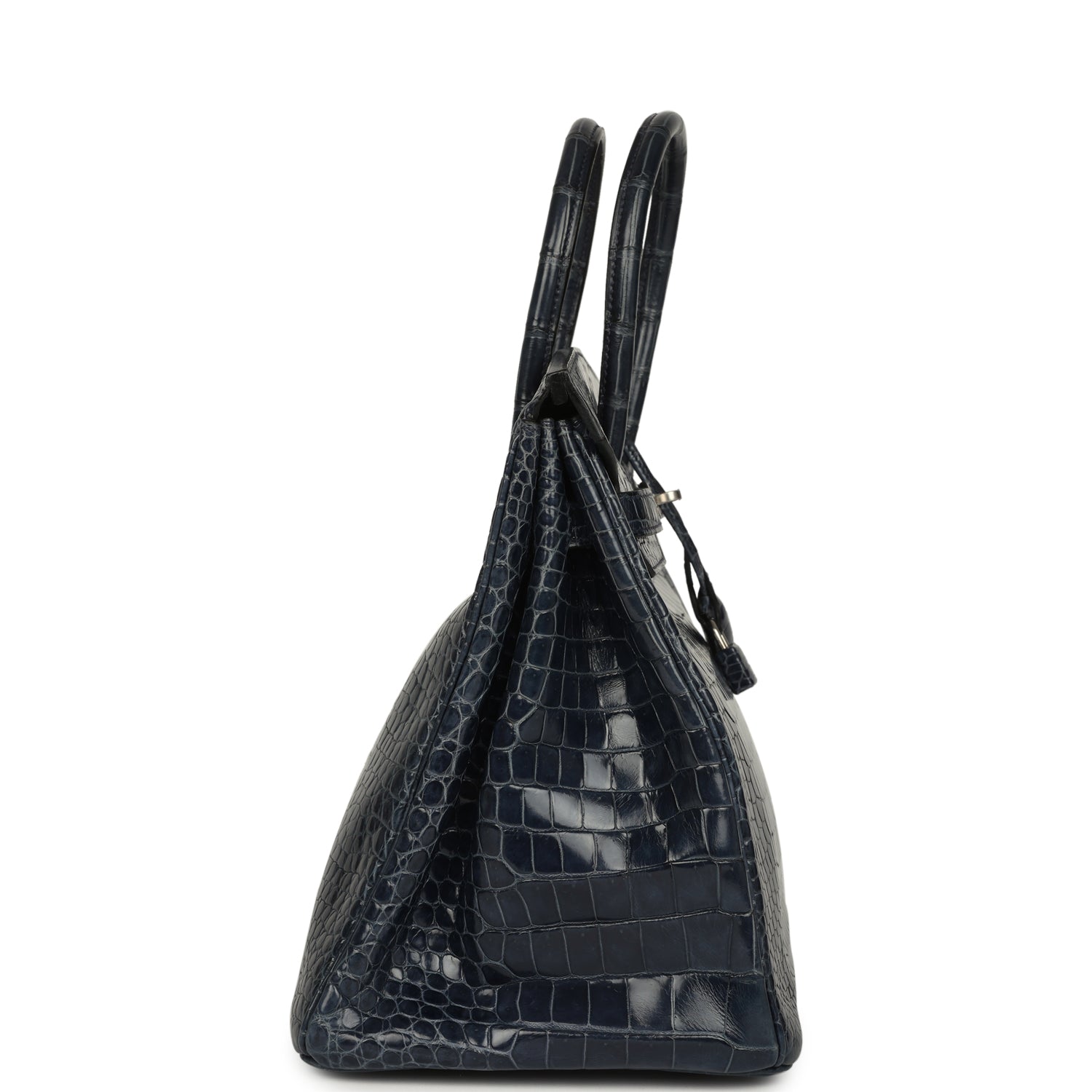 Birkin 35 Bleu Abysse Shiny Porosus Crocodile Palladium Hardware