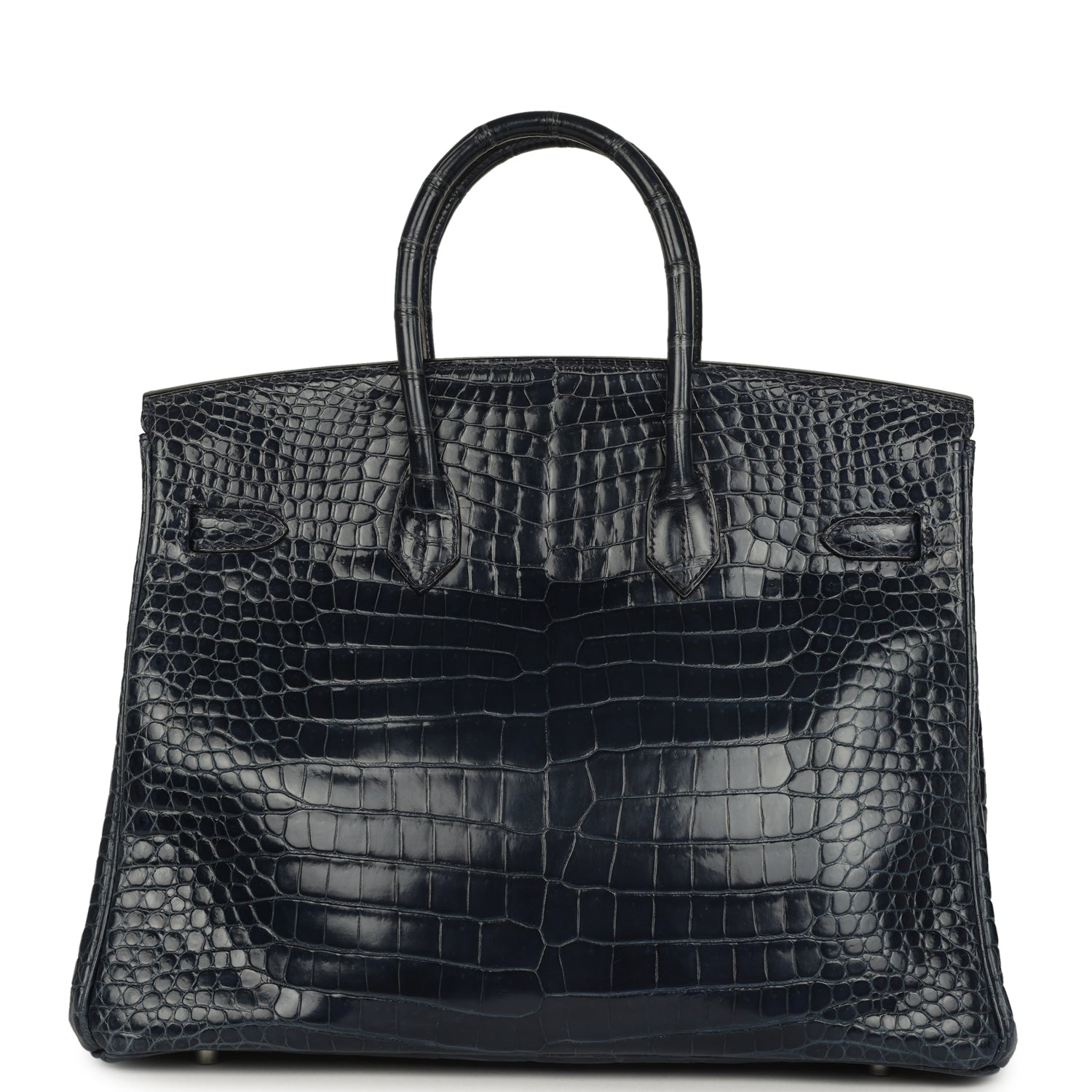 Birkin 35 Bleu Abysse Shiny Porosus Crocodile Palladium Hardware