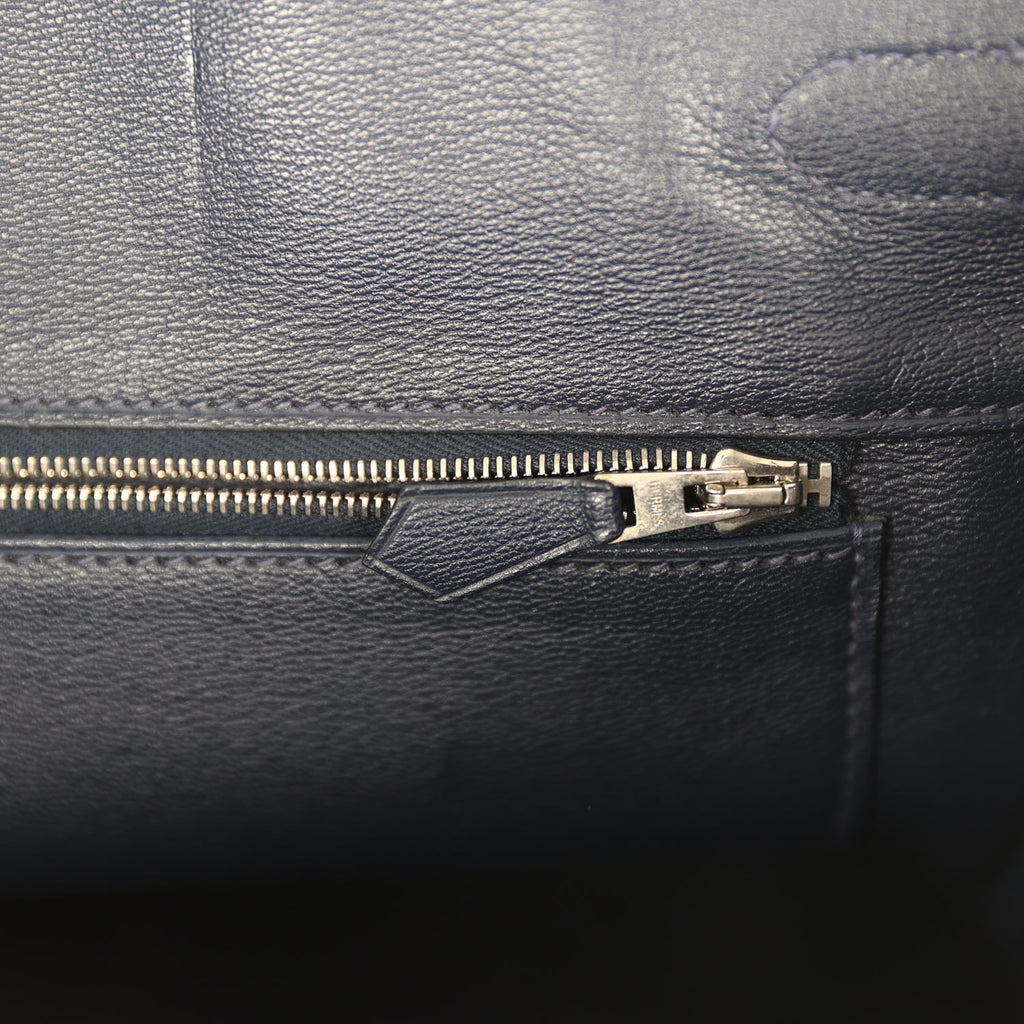 Birkin 35 Bleu Abysse Shiny Porosus Crocodile Palladium Hardware