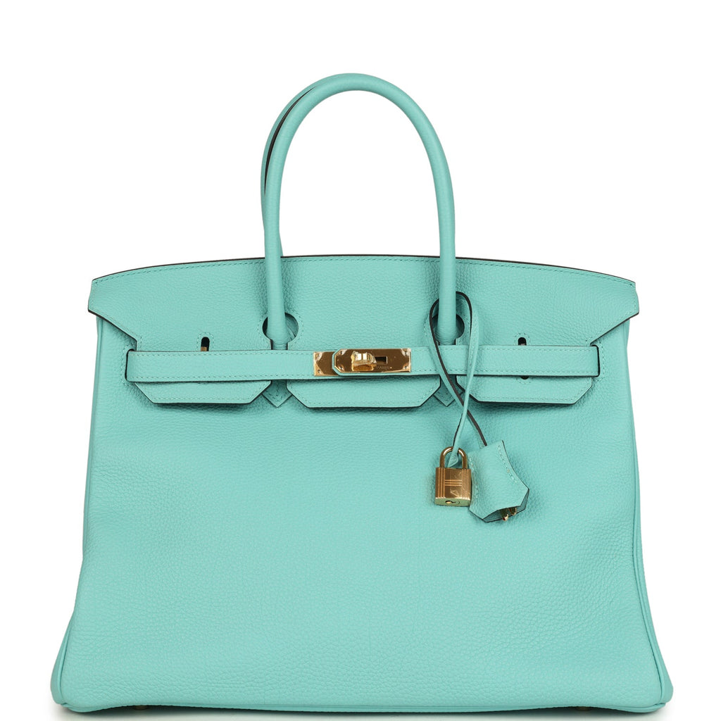 Birkin 35 Bleu Atoll Togo Gold Hardware