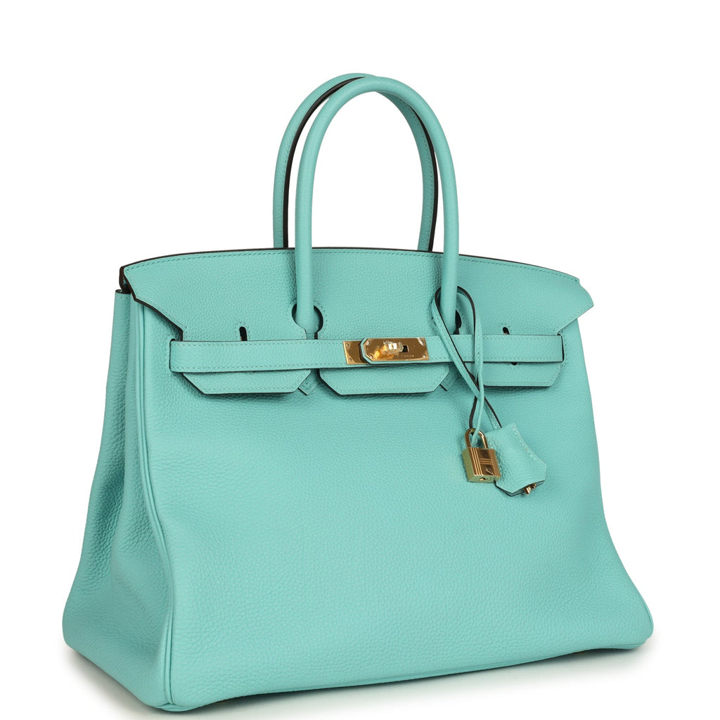 Birkin 35 Bleu Atoll Togo Gold Hardware