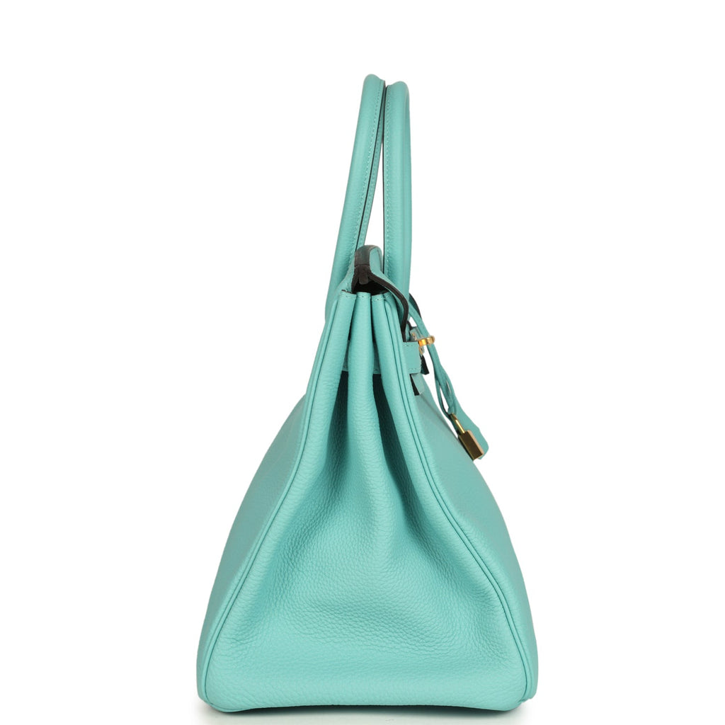 Birkin 35 Bleu Atoll Togo Gold Hardware