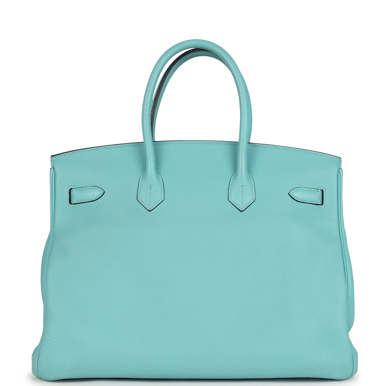 Birkin 35 Bleu Atoll Togo Palladium Hardware