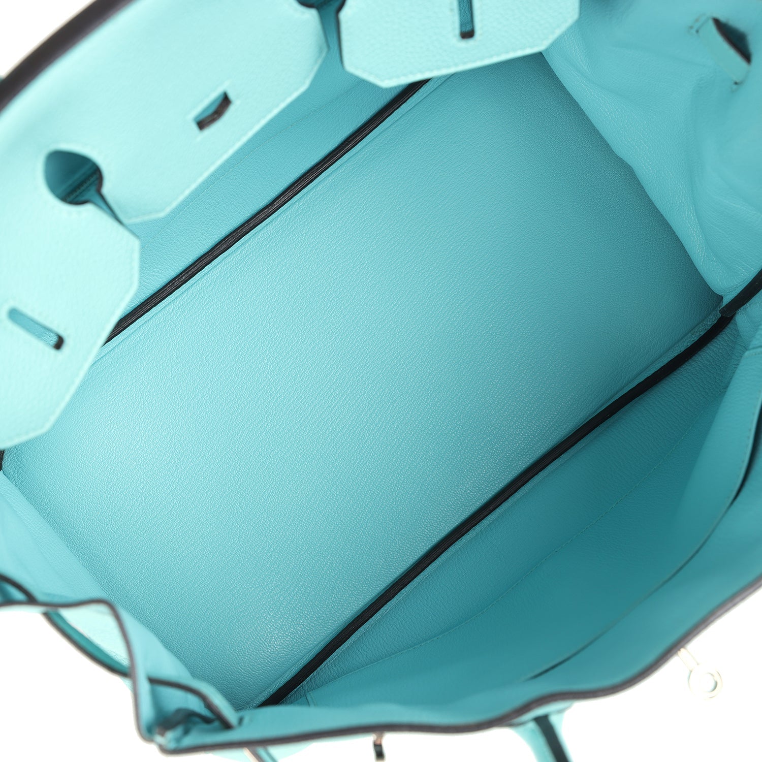 Birkin 35 Bleu Atoll Togo Palladium Hardware