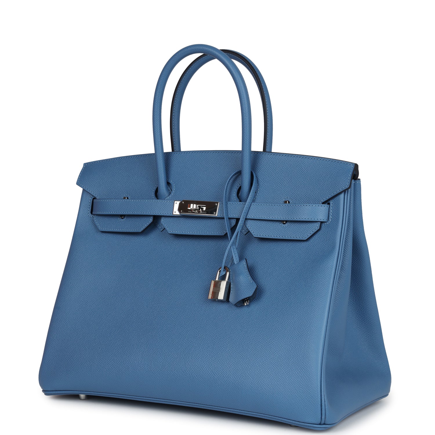 Birkin 35 Bleu Azur Epsom Palladium Hardware