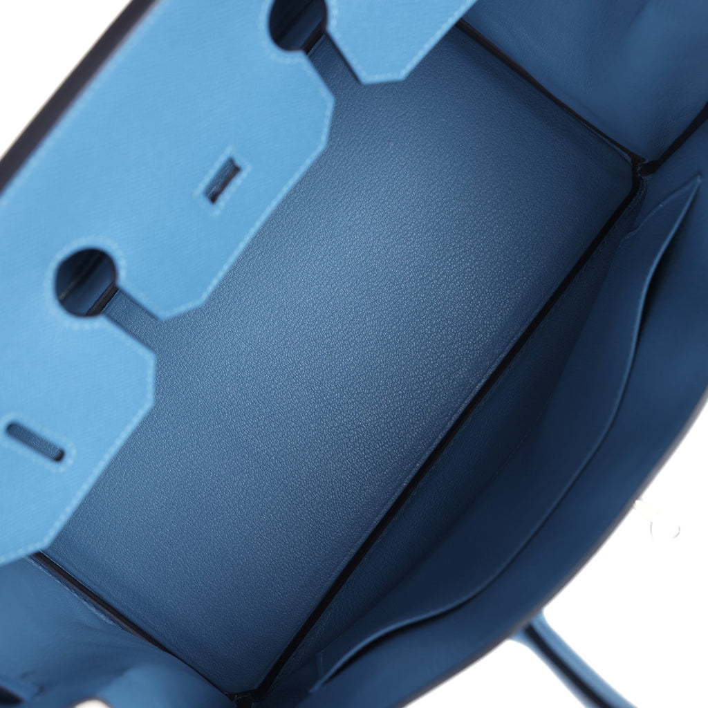 Birkin 35 Bleu Azur Epsom Palladium Hardware