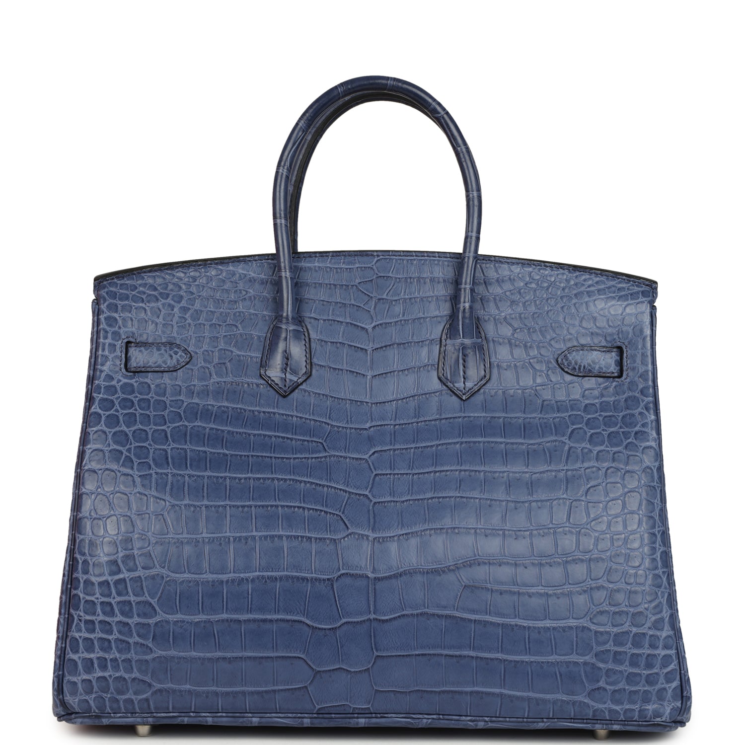 Birkin 35 Bleu Brighton Matte Porosus Crocodile Palladium Hardware
