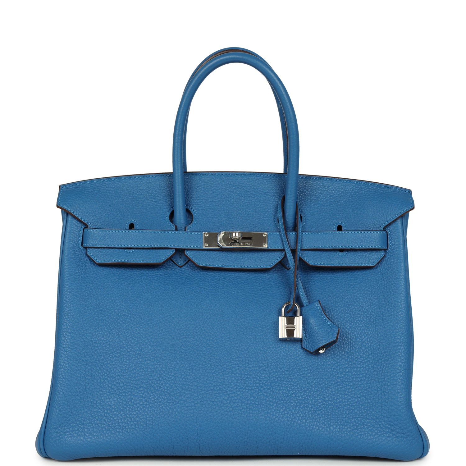 Birkin 35 Bleu Mykonos Togo Palladium Hardware