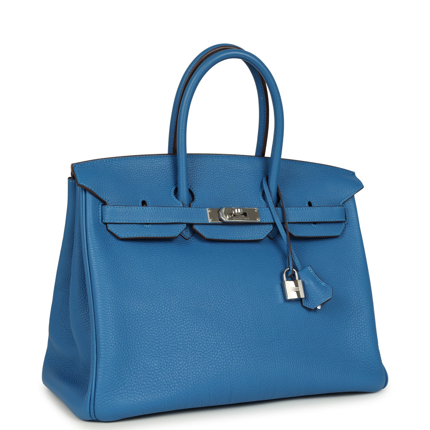 Birkin 35 Bleu Mykonos Togo Palladium Hardware